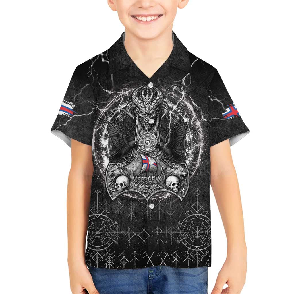 Personalized Faroe Islands Viking Family Matching Summer Maxi Dress and Hawaiian Shirt Odin's Raven Legacy - Wonder Print Shop