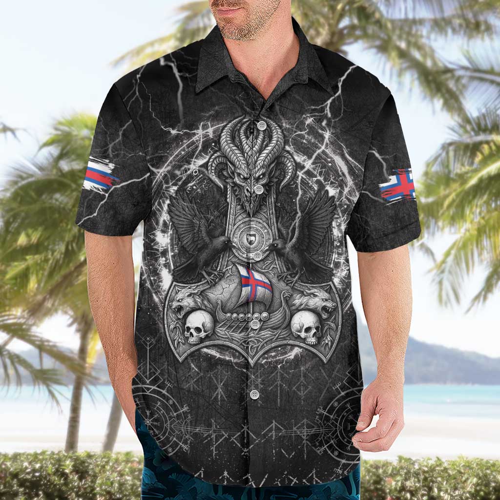 Personalized Faroe Islands Viking Hawaiian Shirt Odin's Raven Legacy - Wonder Print Shop