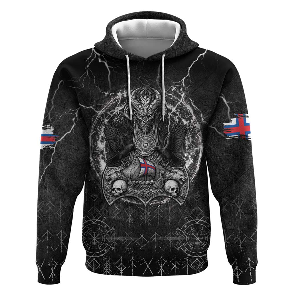 Personalized Faroe Islands Viking Hoodie Odin's Raven Legacy - Wonder Print Shop