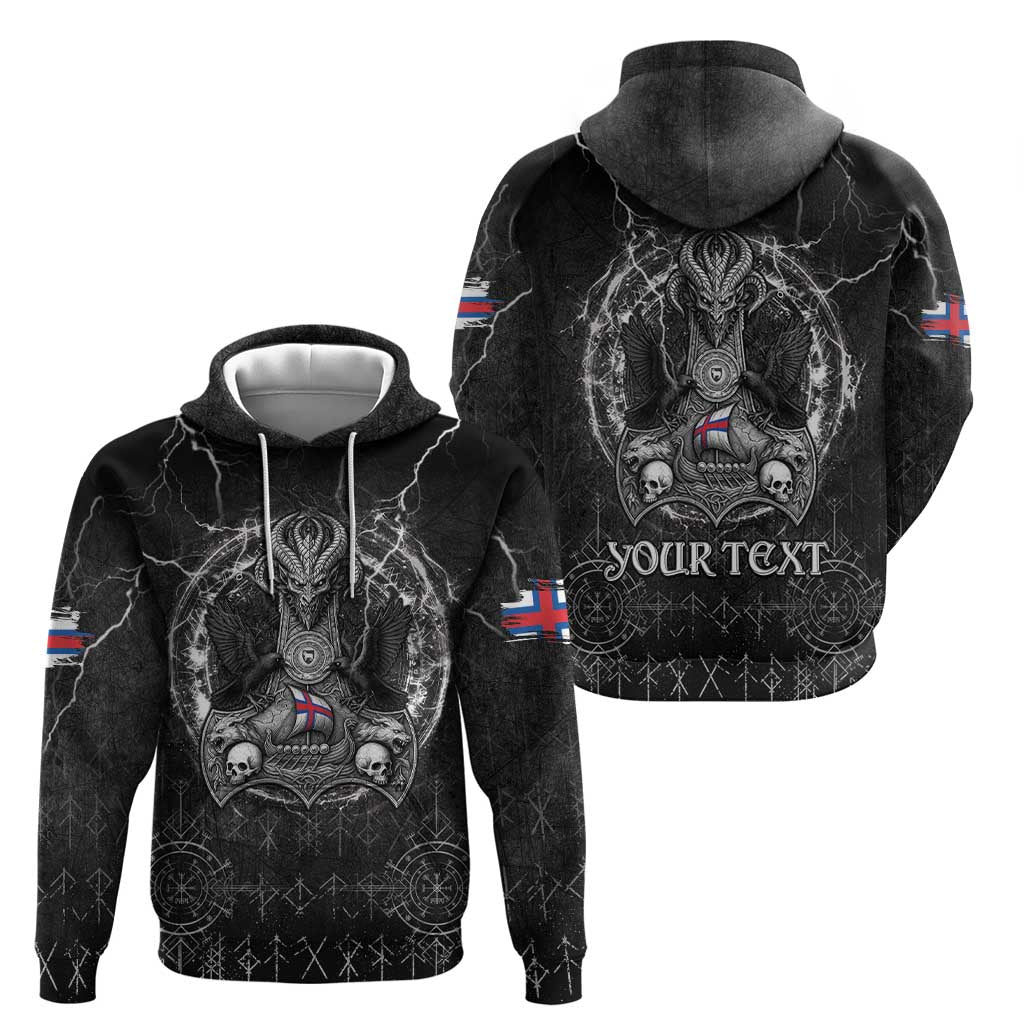 Personalized Faroe Islands Viking Hoodie Odin's Raven Legacy - Wonder Print Shop