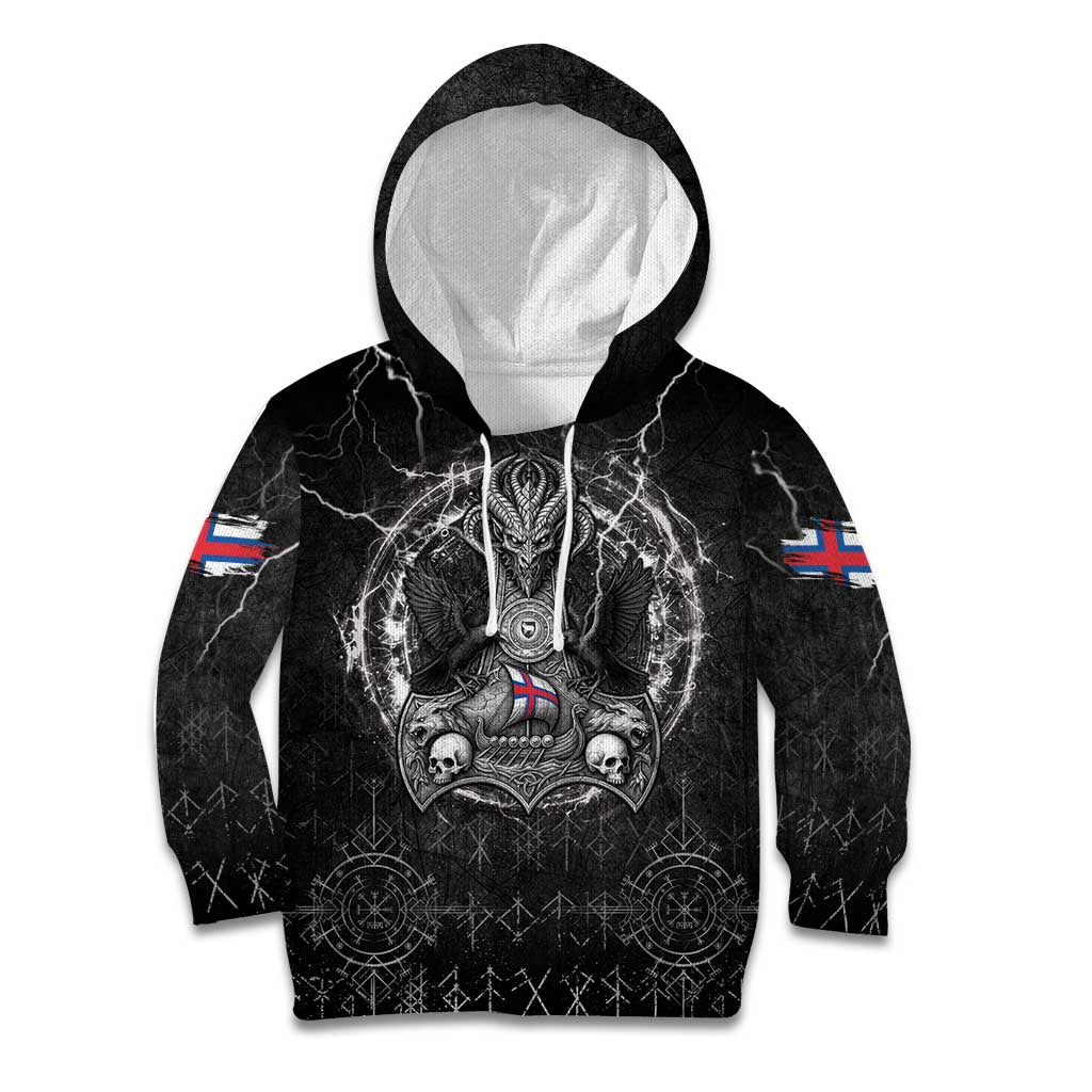 Personalized Faroe Islands Viking Kid Hoodie Odin's Raven Legacy - Wonder Print Shop