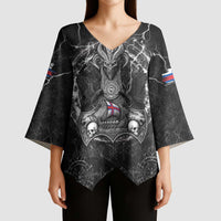 Personalized Faroe Islands Viking Kimono Sleeve Blouse Odin's Raven Legacy - Wonder Print Shop