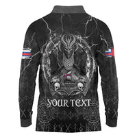 Personalized Faroe Islands Viking Long Sleeve Polo Shirt Odin's Raven Legacy - Wonder Print Shop