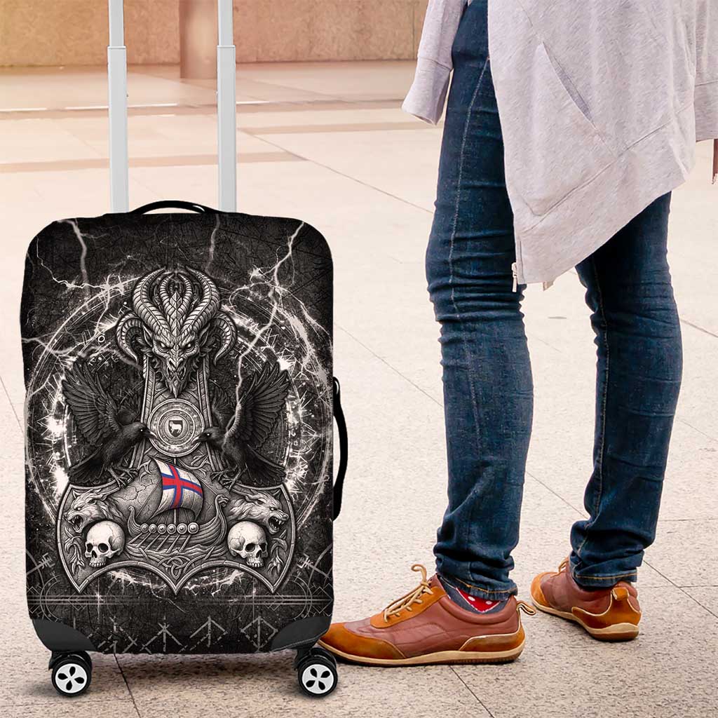 Faroe Islands Viking Luggage Cover Odin's Raven Legacy - Wonder Print Shop