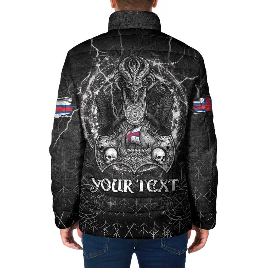 Personalized Faroe Islands Viking Padded Jacket Odin's Raven Legacy - Wonder Print Shop