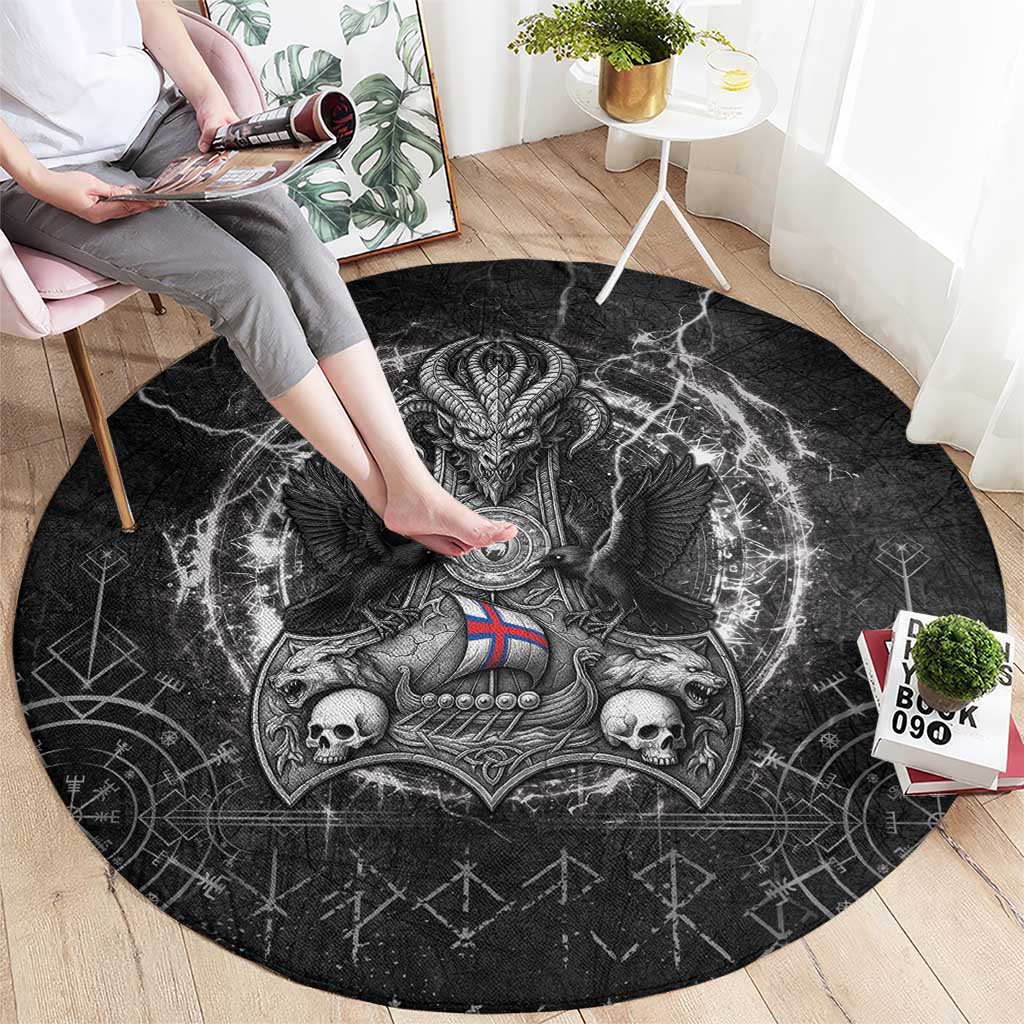 Faroe Islands Viking Round Carpet Odin's Raven Legacy - Wonder Print Shop