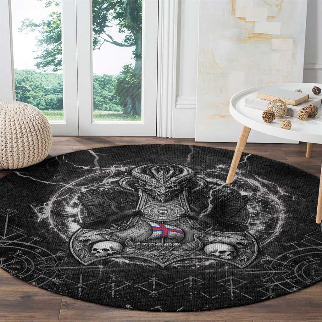 Faroe Islands Viking Round Carpet Odin's Raven Legacy - Wonder Print Shop
