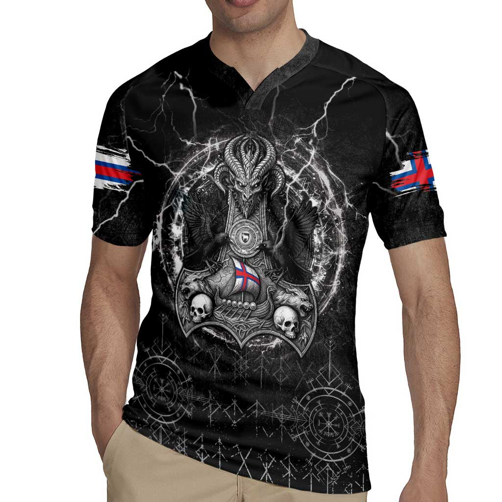 Personalized Faroe Islands Viking Rugby Jersey Odin's Raven Legacy - Wonder Print Shop
