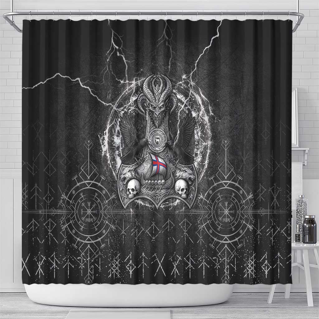 Faroe Islands Viking Shower Curtain Odin's Raven Legacy - Wonder Print Shop