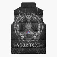 Personalized Faroe Islands Viking Sleeveless Puffer Jacket Odin's Raven Legacy - Wonder Print Shop