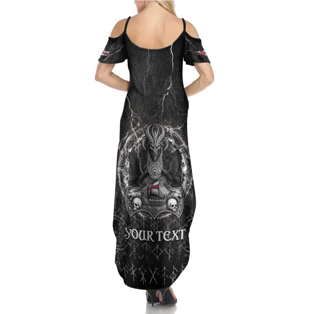 Personalized Faroe Islands Viking Summer Maxi Dress Odin's Raven Legacy - Wonder Print Shop