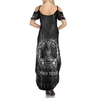 Personalized Faroe Islands Viking Summer Maxi Dress Odin's Raven Legacy - Wonder Print Shop