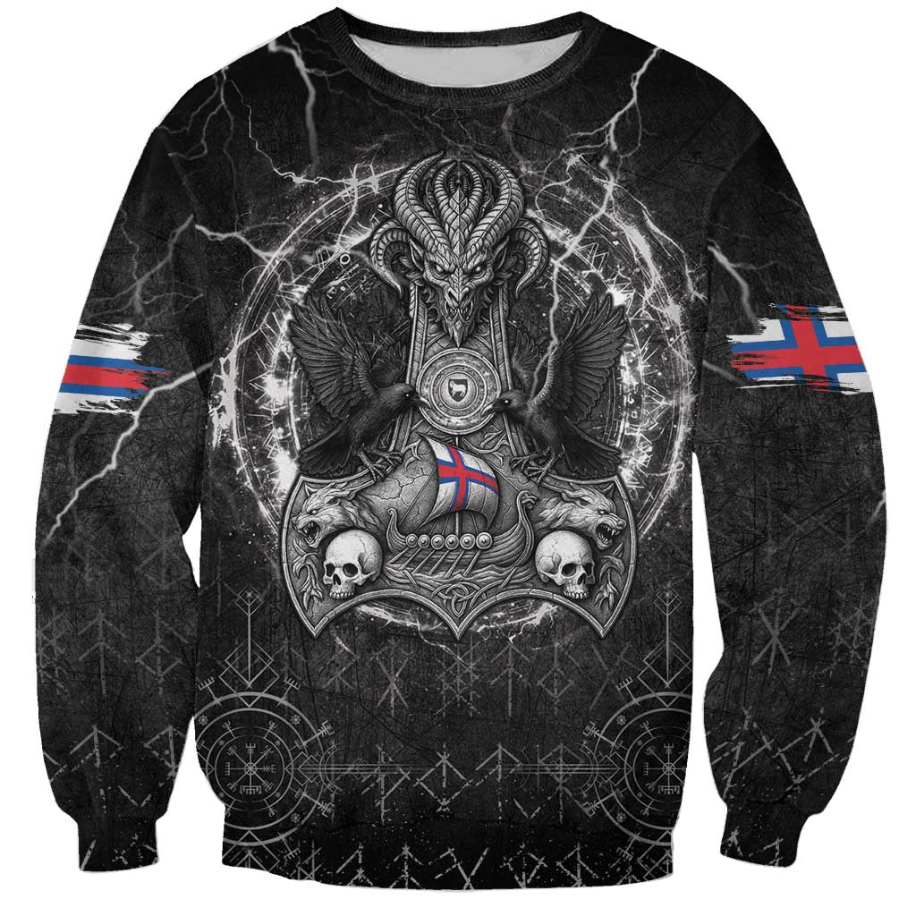 Personalized Faroe Islands Viking Sweatshirt Odin's Raven Legacy - Wonder Print Shop