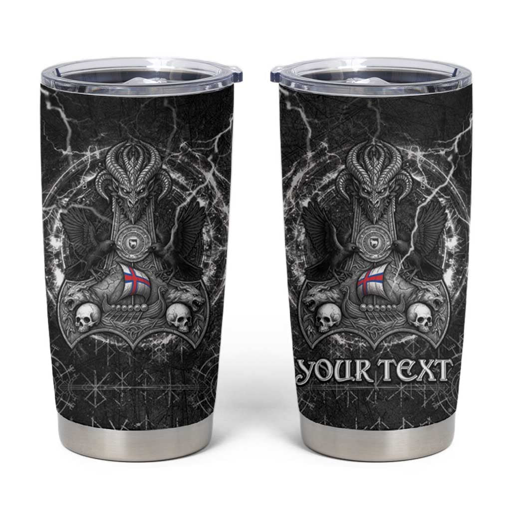 Personalized Faroe Islands Viking Tumbler Cup Odin's Raven Legacy - Wonder Print Shop