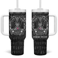 Personalized Faroe Islands Viking Tumbler With Handle Odin's Raven Legacy - Wonder Print Shop
