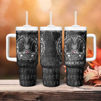 Personalized Faroe Islands Viking Tumbler With Handle Odin's Raven Legacy - Wonder Print Shop