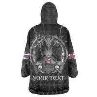 Personalized Faroe Islands Viking Wearable Blanket Hoodie Odin's Raven Legacy - Wonder Print Shop