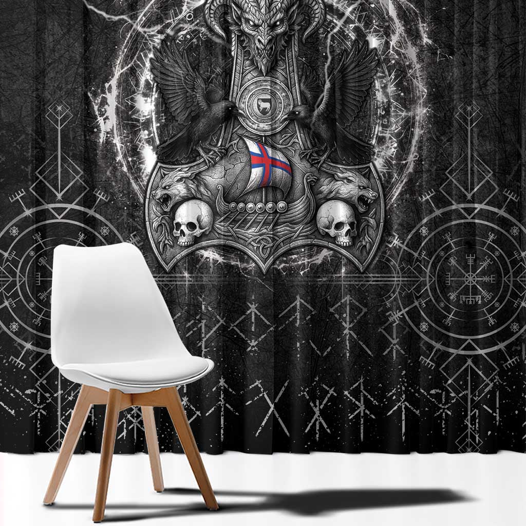 Faroe Islands Viking Window Curtain Odin's Raven Legacy - Wonder Print Shop