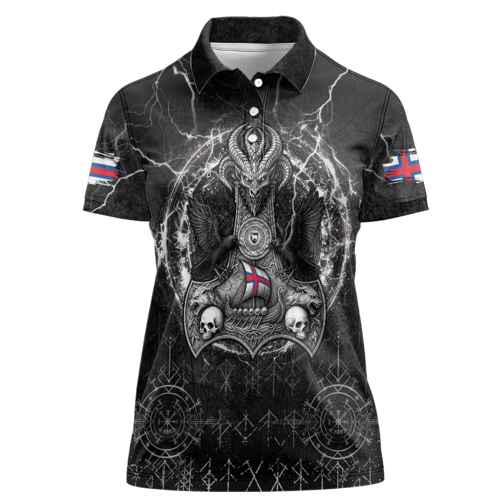 Personalized Faroe Islands Viking Women Polo Shirt Odin's Raven Legacy - Wonder Print Shop