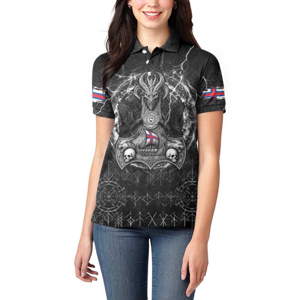 Personalized Faroe Islands Viking Women Polo Shirt Odin's Raven Legacy - Wonder Print Shop