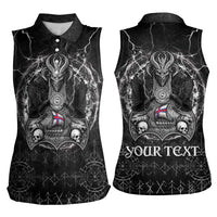 Personalized Faroe Islands Viking Women Sleeveless Polo Shirt Odin's Raven Legacy - Wonder Print Shop