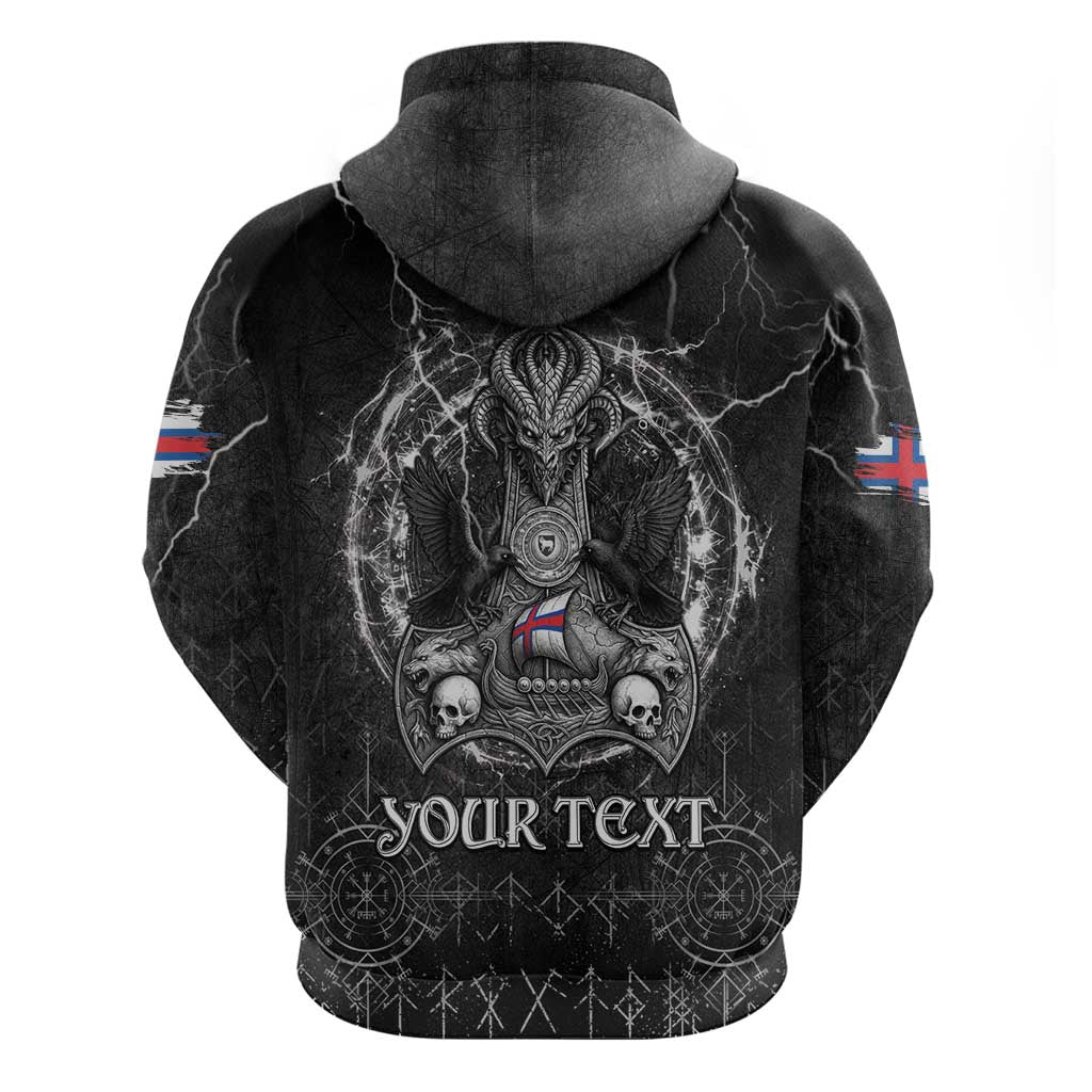 Personalized Faroe Islands Viking Zip Hoodie Odin's Raven Legacy - Wonder Print Shop