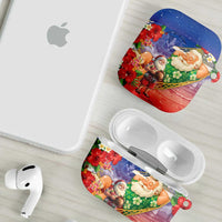 Dominican Republic Christmas AirPods Case Santa Relaxing On The Beach - Wonder Print Shop