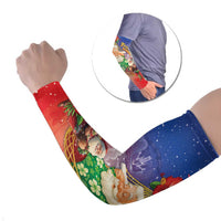 Dominican Republic Christmas Arm Sleeves Santa Relaxing On The Beach - Wonder Print Shop