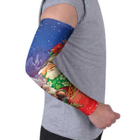 Dominican Republic Christmas Arm Sleeves Santa Relaxing On The Beach - Wonder Print Shop