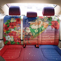 Dominican Republic Christmas Back Car Seat Cover Santa Relaxing On The Beach - Wonder Print Shop