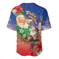 Dominican Republic Christmas Baseball Jersey Santa Relaxing On The Beach - Wonder Print Shop