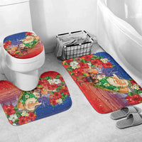 Dominican Republic Christmas Bathroom Set Santa Relaxing On The Beach - Wonder Print Shop