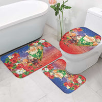 Dominican Republic Christmas Bathroom Set Santa Relaxing On The Beach - Wonder Print Shop