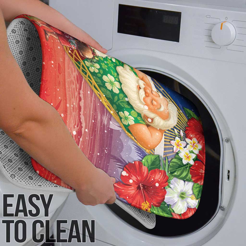 Dominican Republic Christmas Bathroom Set Santa Relaxing On The Beach - Wonder Print Shop