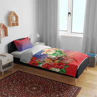 Dominican Republic Christmas Bedding Set Santa Relaxing On The Beach - Wonder Print Shop