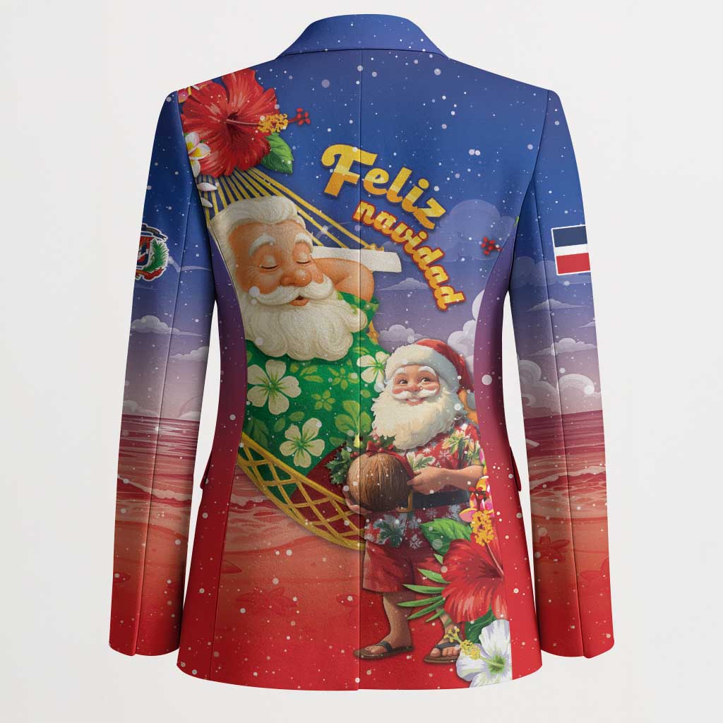 Dominican Republic Christmas Blazer Santa Relaxing On The Beach - Wonder Print Shop