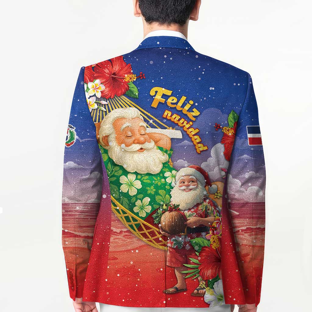 Dominican Republic Christmas Blazer Santa Relaxing On The Beach - Wonder Print Shop