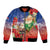 Dominican Republic Christmas Bomber Jacket Santa Relaxing On The Beach - Wonder Print Shop