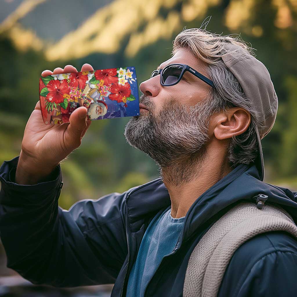 Dominican Republic Christmas 4 in 1 Can Cooler Tumbler Santa Relaxing On The Beach - Wonder Print Shop