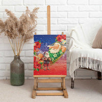 Dominican Republic Christmas Canvas Wall Art Santa Relaxing On The Beach - Wonder Print Shop