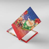 Dominican Republic Christmas Canvas Wall Art Santa Relaxing On The Beach - Wonder Print Shop