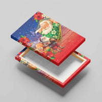 Dominican Republic Christmas Canvas Wall Art Santa Relaxing On The Beach - Wonder Print Shop
