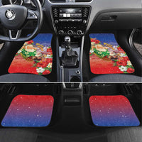 Dominican Republic Christmas Car Mats Santa Relaxing On The Beach - Wonder Print Shop