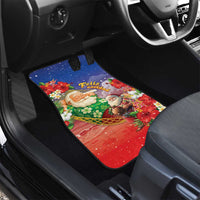 Dominican Republic Christmas Car Mats Santa Relaxing On The Beach - Wonder Print Shop