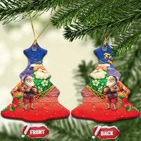 Dominican Republic Christmas Ceramic Ornament Santa Relaxing On The Beach - Wonder Print Shop