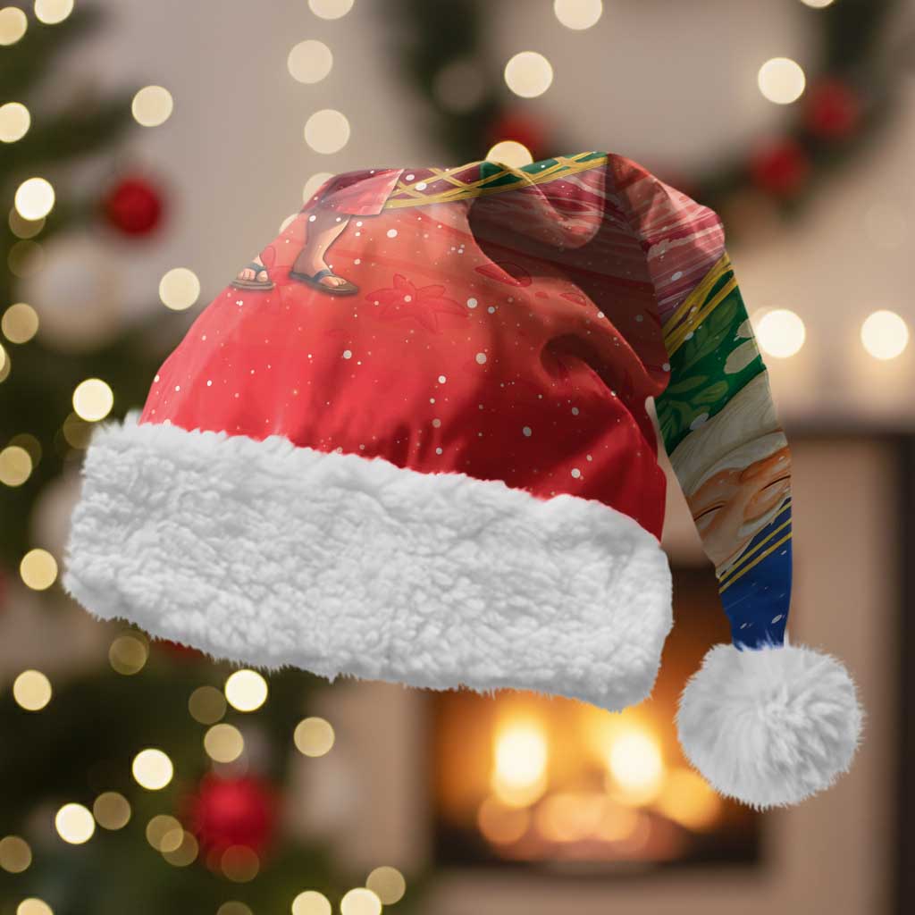 Dominican Republic Christmas Santa Hat Santa Relaxing On The Beach - Wonder Print Shop