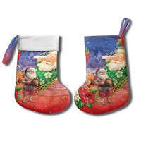 Dominican Republic Christmas Stocking Santa Relaxing On The Beach - Wonder Print Shop