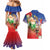 Dominican Republic Christmas Couples Matching Mermaid Dress and Hawaiian Shirt Santa Relaxing On The Beach - Wonder Print Shop