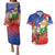 Dominican Republic Christmas Couples Matching Puletasi and Hawaiian Shirt Santa Relaxing On The Beach - Wonder Print Shop