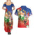 Dominican Republic Christmas Couples Matching Summer Maxi Dress and Hawaiian Shirt Santa Relaxing On The Beach - Wonder Print Shop